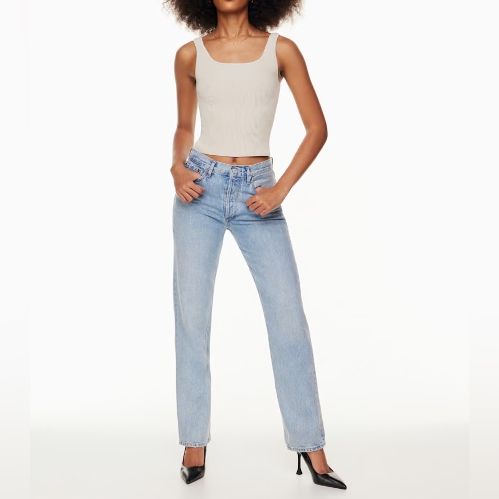 AGOLDE Lana straight leg mid-rise light wash jeans